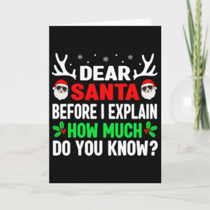 Carte Noël amusant Enfants Adultes Cher Père Noël Je peu
