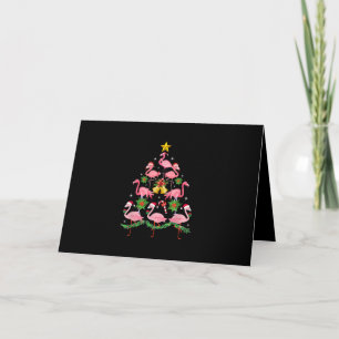 Carte Noël - Arbre de Noël Flamant Rose Mignon