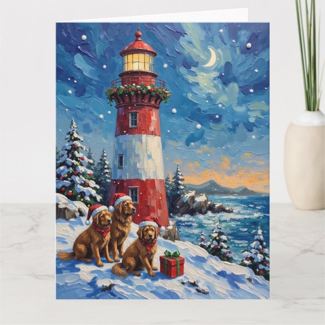 Carte Noël au phare de Terre-Neuve (Devant)