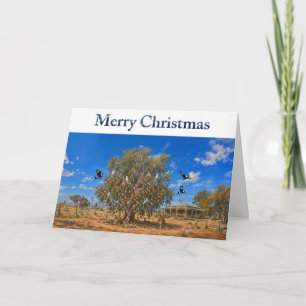 Carte Noël australien Eucalyptus Boules Kangourous