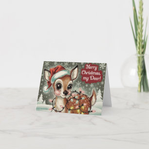 Carte Noël aux Cerfs Vintages