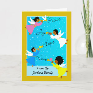 Carte Noël avant personnalisé avec Angles multiculturels