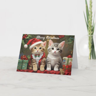 Carte Noël avec de mignons chats