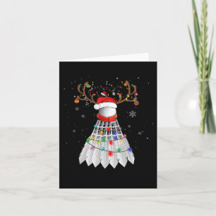 Carte Noël Badminton Ball Santa Hat Cute Xmas Pajam