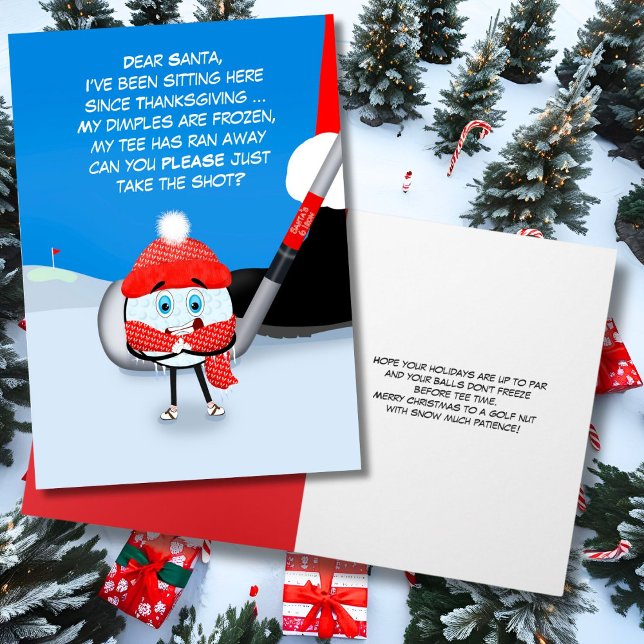 Carte Noël Balle de Golf Gelée Drôle (Créateur téléchargé)