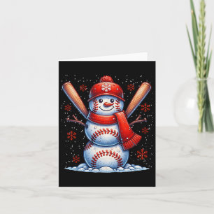 Carte Noël Baseball Snowman Boys Baseball Noël