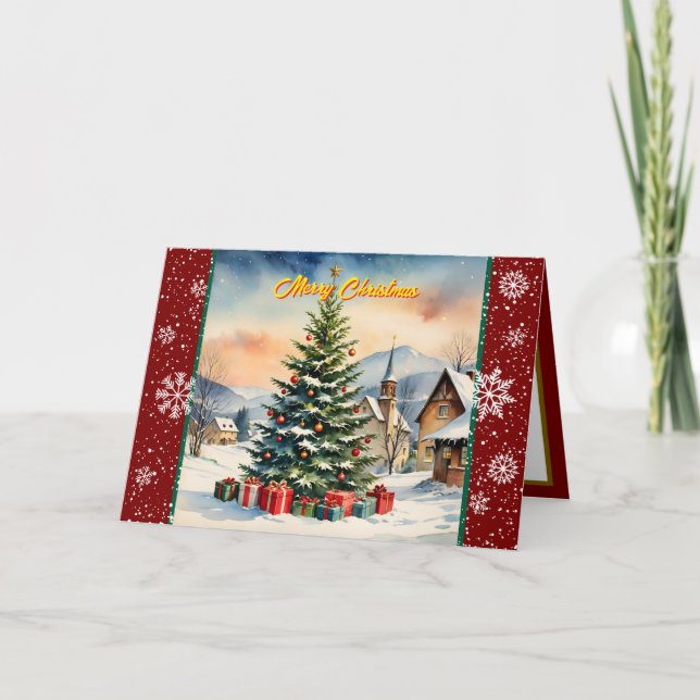 Carte Noël belle collection Festive ancienne (Devant)