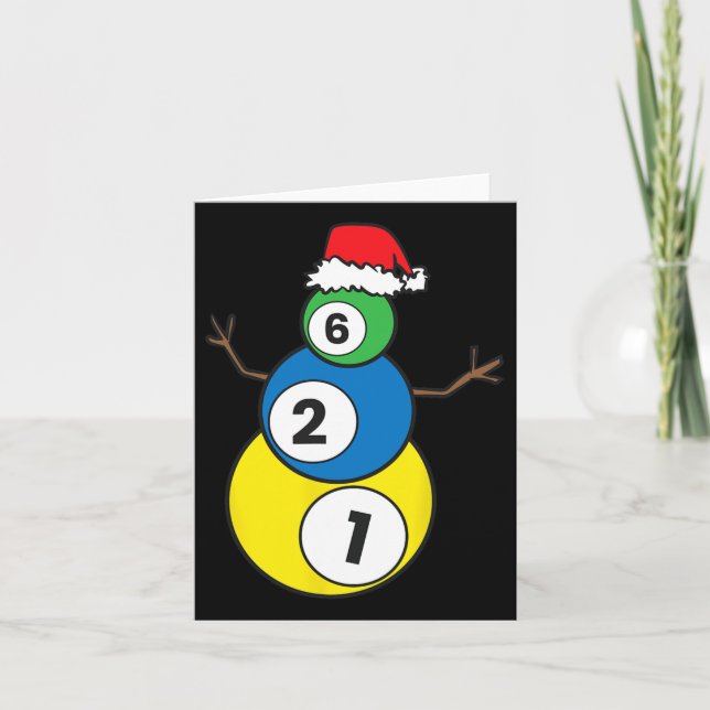 Carte Noël Billard Snowman Enfants Noël présent (Devant)