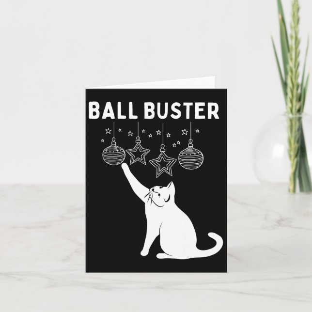 Carte Noël Boule de chat Buster Xmas Ornements Funny Hol (Devant)
