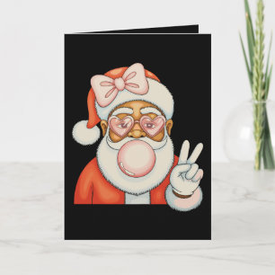 Carte Noël Bubble Gum Santa noir afro-américain