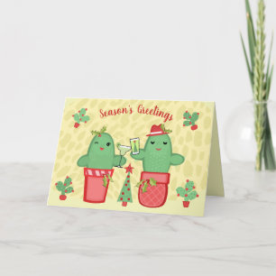 Carte Noël Cactus Couple Salutation personnalisée