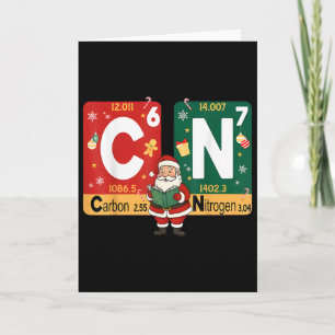 Carte Noël Carbone Azote 67 Drôle Science Père Noël T