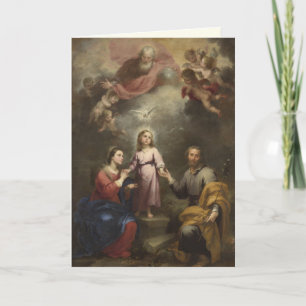 Carte Noël catholique Sainte Famille Sainte Trinité
