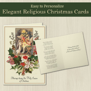 Carte Noël catholique vintage Jésus Nativité