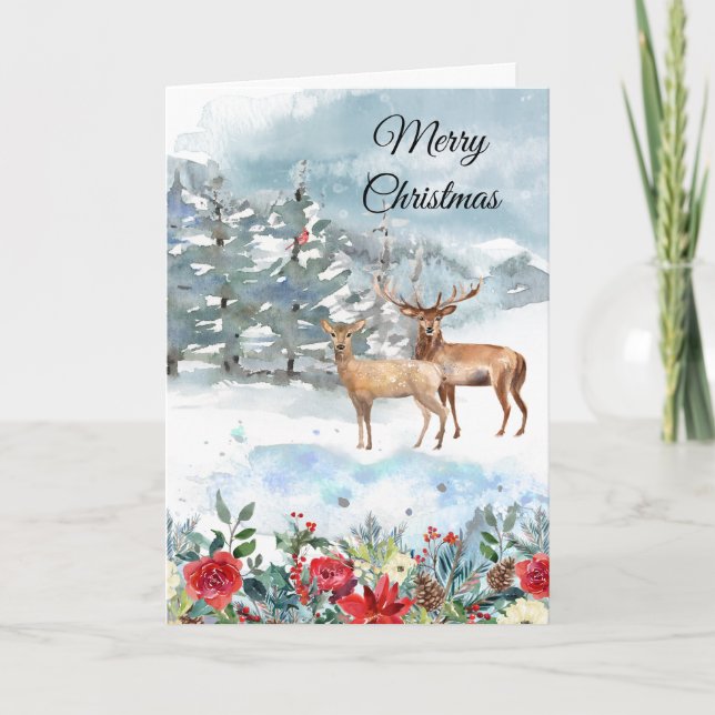 Carte Noël Cerf de la Forêt (Devant)
