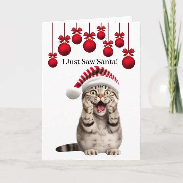 Carte Noël Chat de Noël de Noël de Noël (Devant)
