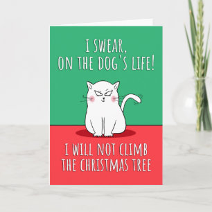 Carte Noël Chat Drôle