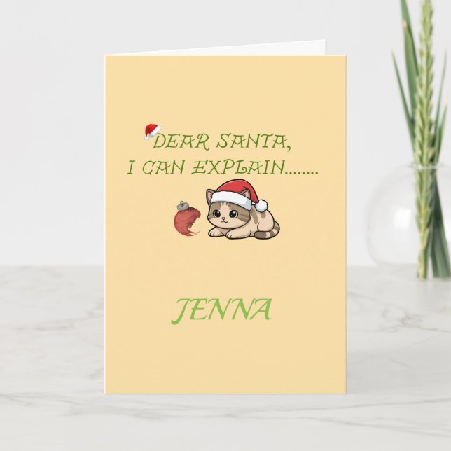 Carte  Noël Chat Mignon et Vilain (Devant)