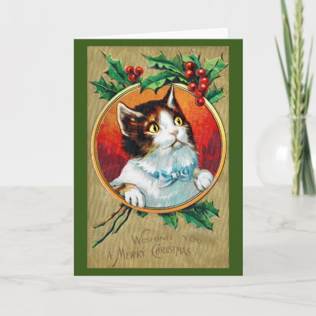 Carte Noël, Chat Xmas (Devant)