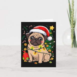 Carte Noël Chien Santa Clause Carlin Chien Chien Noël No