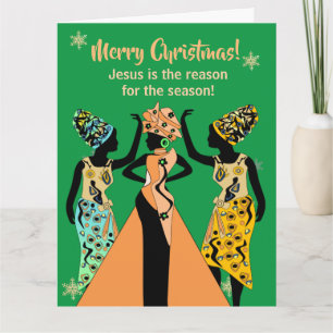 Carte Noël chrétien inspiré par l'Amérique africaine