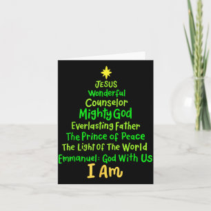 Carte Noël chrétien Jésus Bible Noms Arbre de Noël Sh