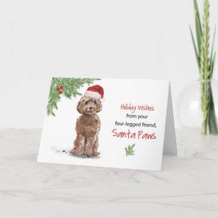 Carte Noël Cockapo Brown de Chien dans Funny Père Noël