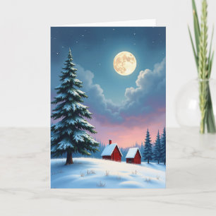 Carte Noël Cosy Lune d'Hiver