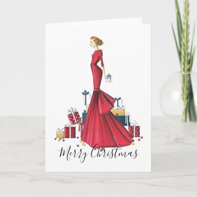 Carte Noël croqué à la mode "Une histoire de Noël" (Devant)