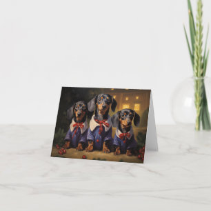 Carte Noël Dachshund
