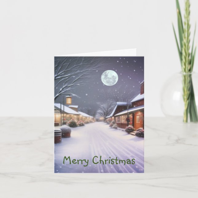 Carte Noël dans la petite ville (Devant)