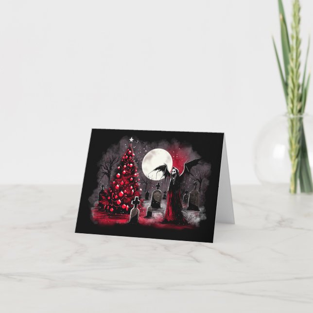 Carte Noël dans le cimetière (Devant)