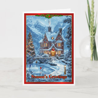 Carte Noël dans l'étang familial