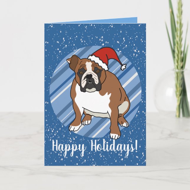 Carte Noël de Bulldog anglais (Devant)