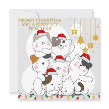 Carte Noël de chat