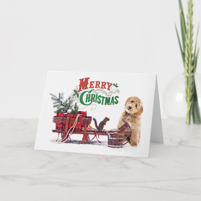 Carte Noël de chien Doodle (Devant)