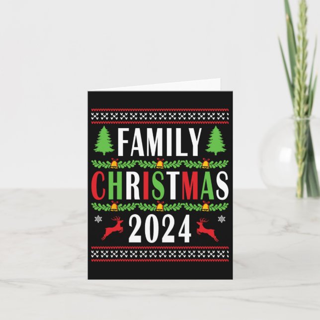 Carte Noël de famille 2024 Funny Matching Xmas Tree (Devant)