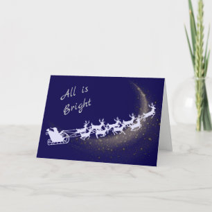Carte Noël de la comète Silver Père Noël et Sleigh Star