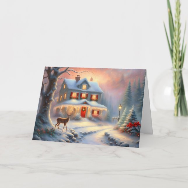 Carte Noël de la Maison des Cerfs d'hiver (Devant)