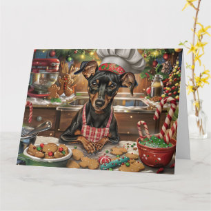Carte Noël de la pâtisserie de vacances du Pinscher Alle