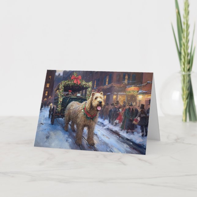 Carte Noël de la saison festive du Terrier Wheaten (Devant)