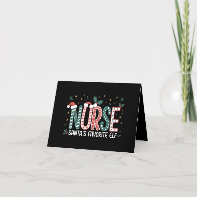 Carte Noël de l'elfe préféré de Santa Infirmière Inspira (Devant)