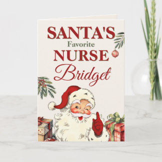 Carte Noël de l'infirmière préférée du Père Noël personn
