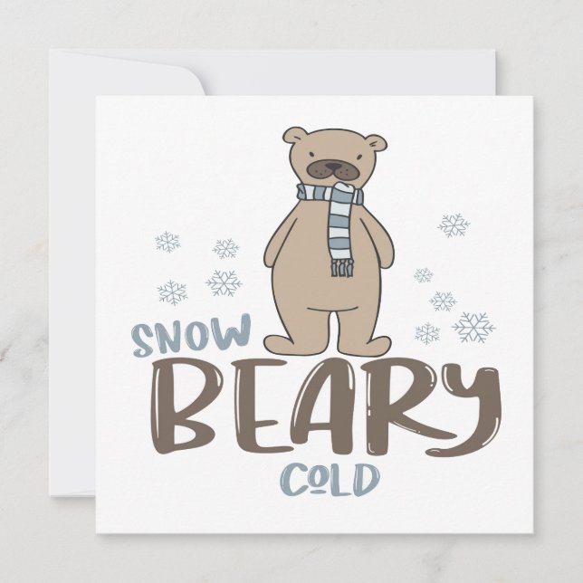 Carte Noël de l'ours très froid (Devant)