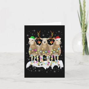 Carte Noël de Sheep Reindeer Père Noël avec des Noël lud