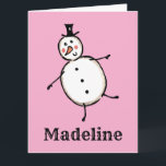 Carte Noël de Snowman personnalisé<br><div class="desc">Cette carte de Noël personnalisée présente le personnage Snowman de l'équipage de Noël.</div>