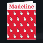 Carte Noël de Snowman personnalisé<br><div class="desc">Cette carte de Noël personnalisée présente le personnage Snowman de l'équipage de Noël.</div>