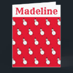 Carte Noël de Snowman personnalisé<br><div class="desc">Cette carte de Noël personnalisée présente le personnage Snowman de l'équipage de Noël.</div>