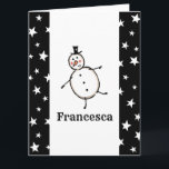 Carte Noël de Snowman personnalisé<br><div class="desc">Cette carte de Noël personnalisée présente le personnage Snowman de l'équipage de Noël.</div>