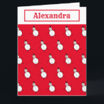 Carte Noël de Snowman personnalisé<br><div class="desc">Cette carte de Noël personnalisée présente le personnage Snowman de l'équipage de Noël.</div>